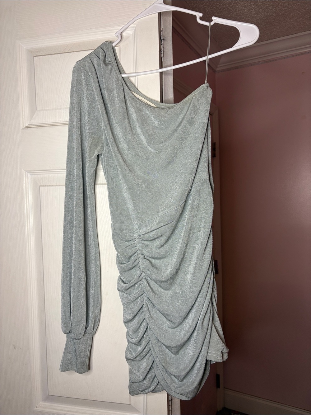One-Shoulder Ruched Mini Dress